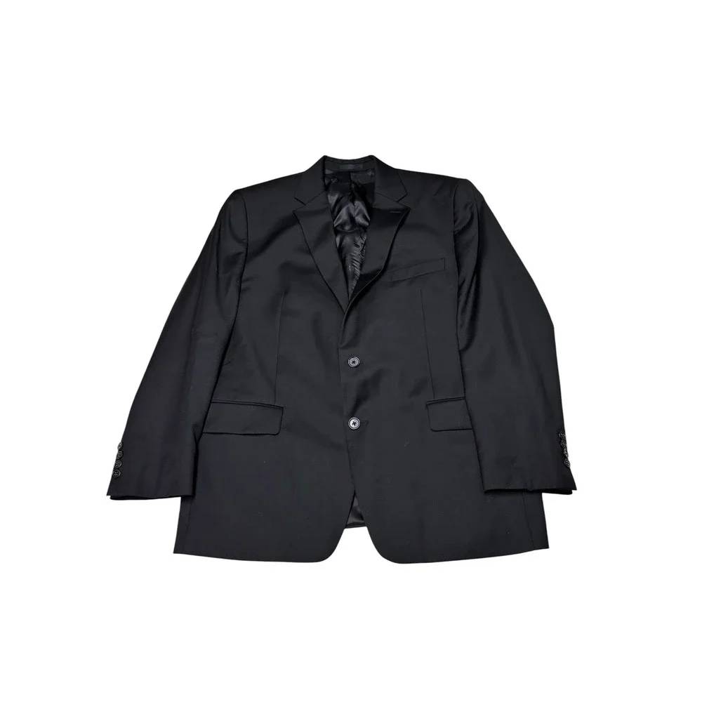 Lauren Ralph Lauren Mens 2-Piece Suit Black Wool Blend 44R W40 L28 Jacket Pants
